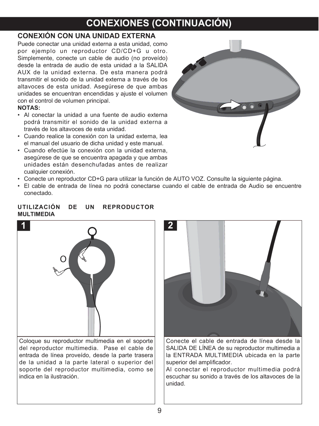 Memorex MKS-SS1 manual Notas, UT Ilizac IÓ N DE UN REP Roductor Multimedia 