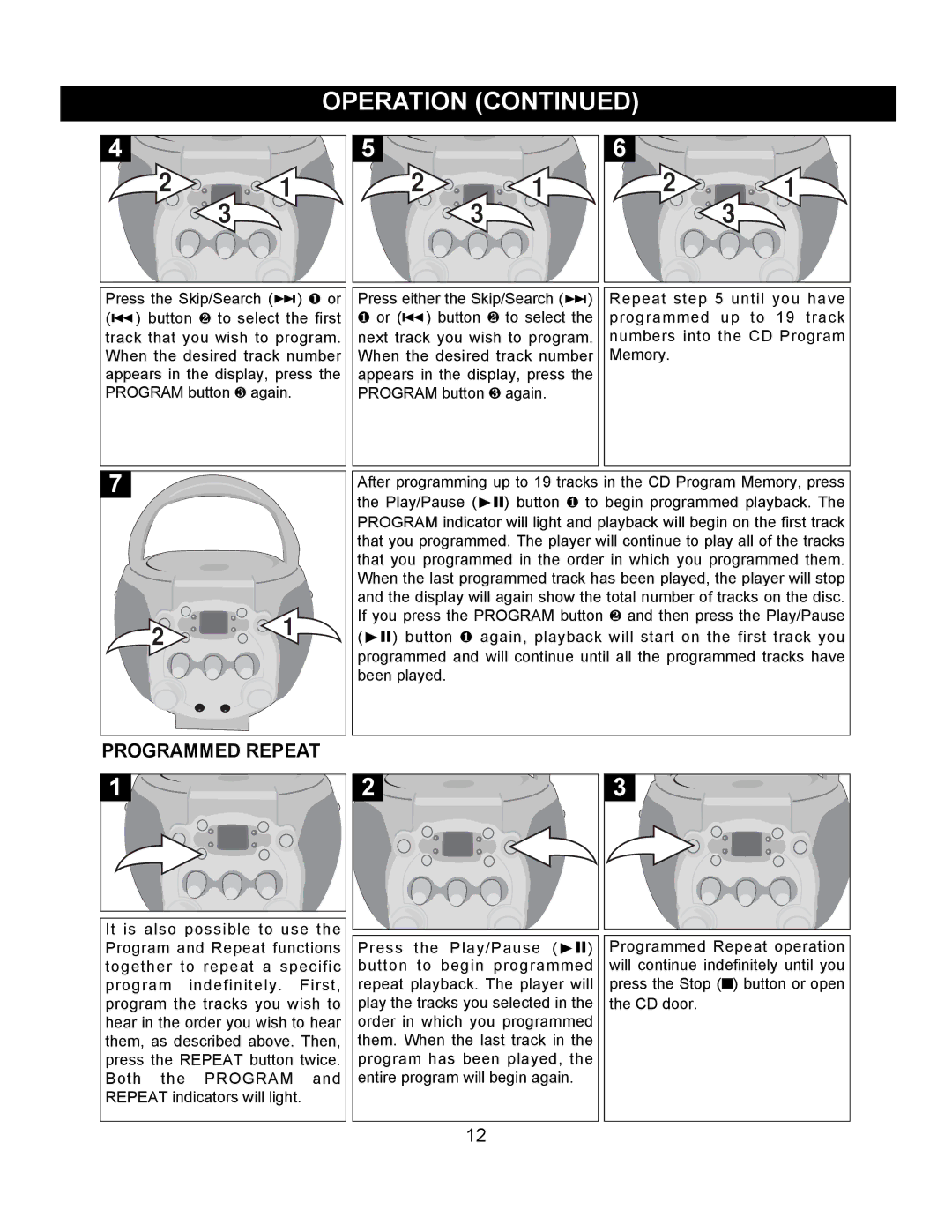 Memorex MKS2111 operating instructions Programmed Repeat 