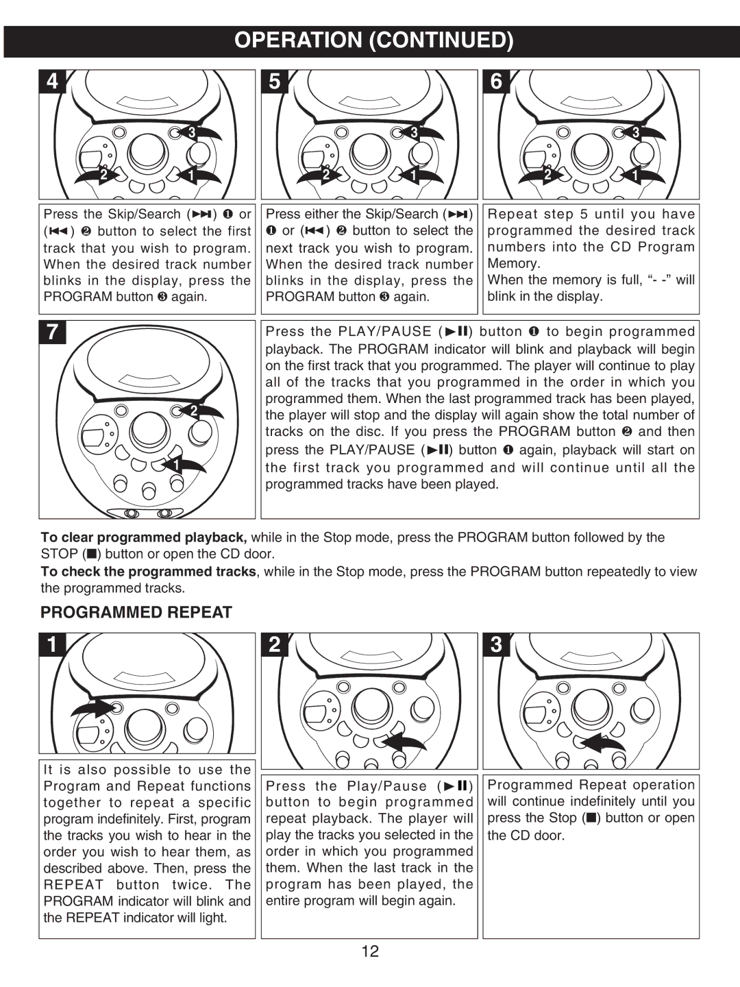 Memorex MKS2114 manual Programmed Repeat 