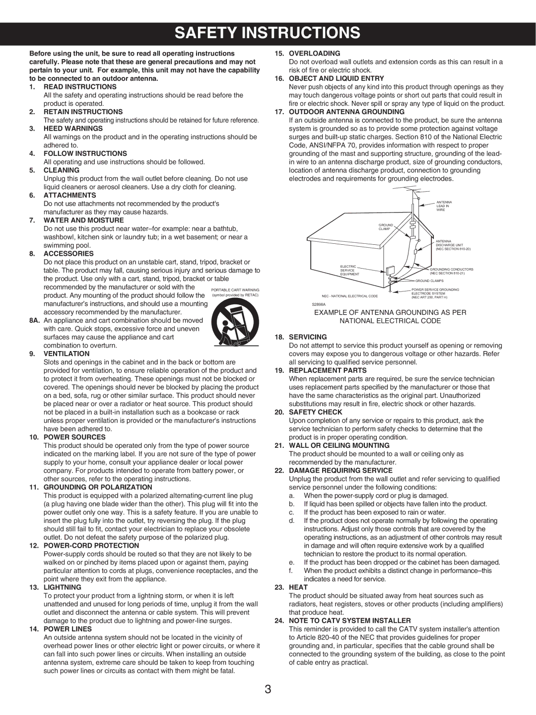 Memorex MKS2114 manual Safety Instructions, Cleaning 