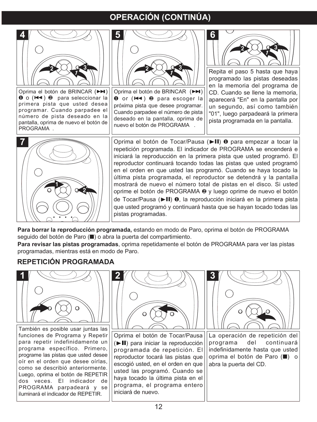 Memorex MKS2115 manual Repetición Programada, Un segundo, así como también 