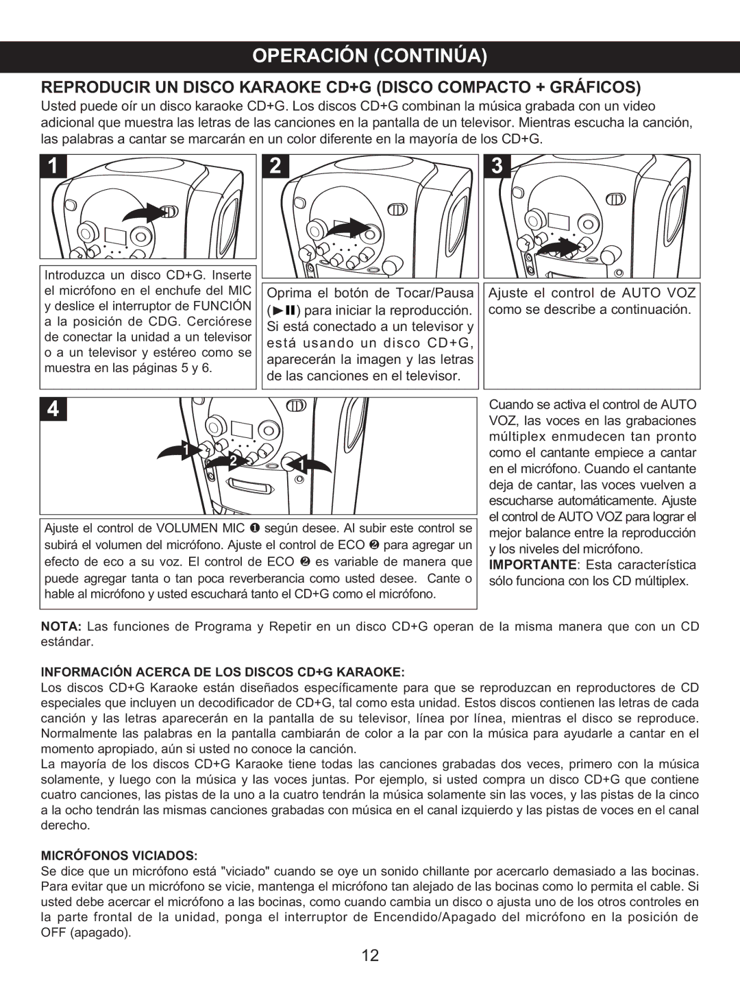 Memorex MKS2422 manual Información Acerca DE LOS Discos CD+G Karaoke 