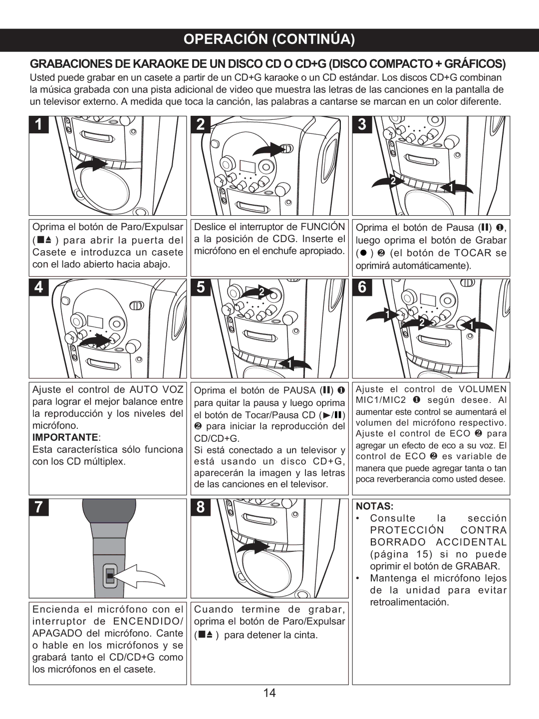 Memorex MKS2422 manual Importante, Notas 