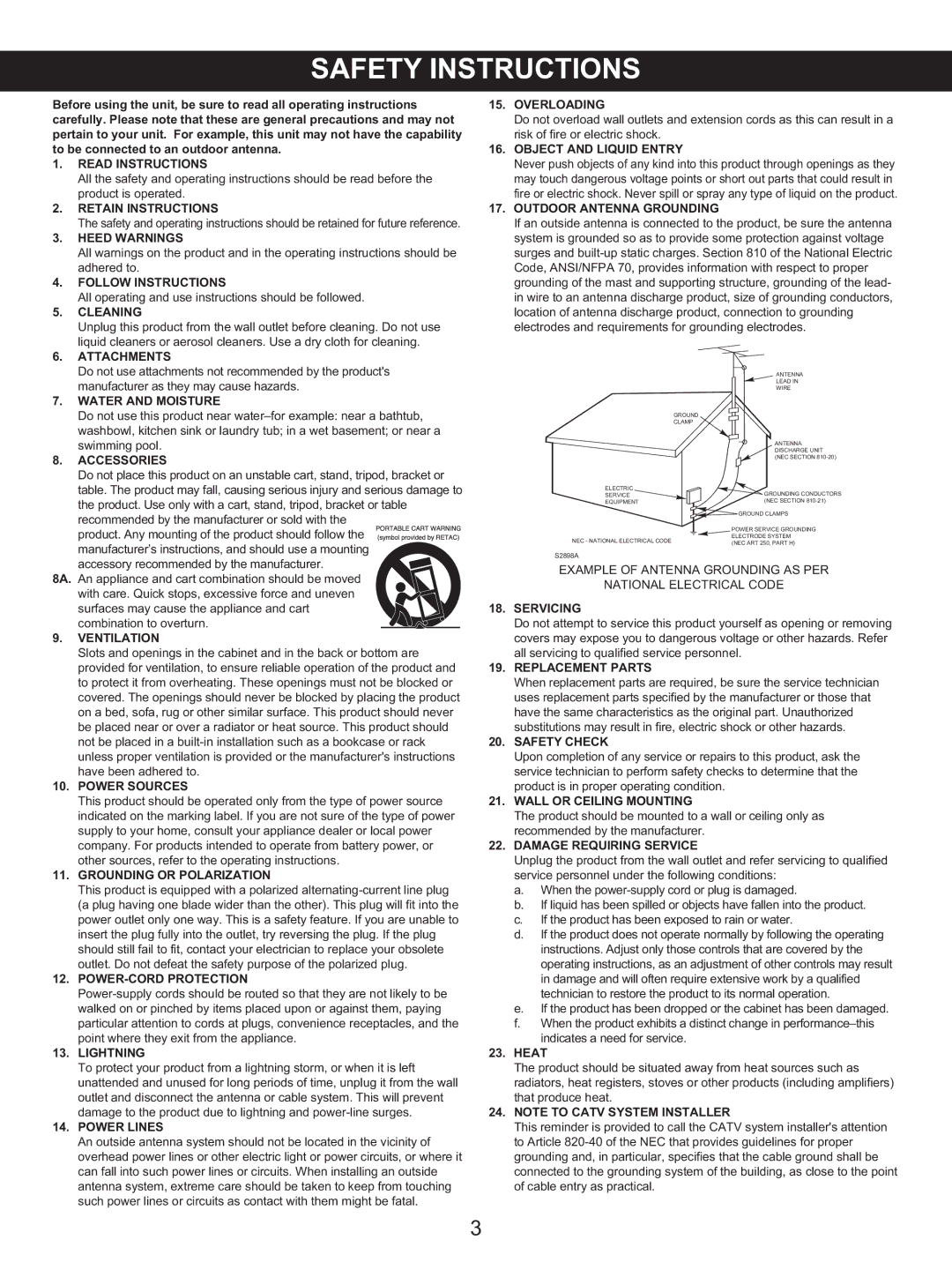 Memorex MKS2422 manual Overloading 