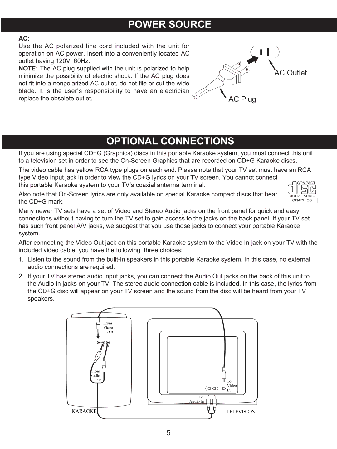 Memorex MKS2422 manual AC Outlet 