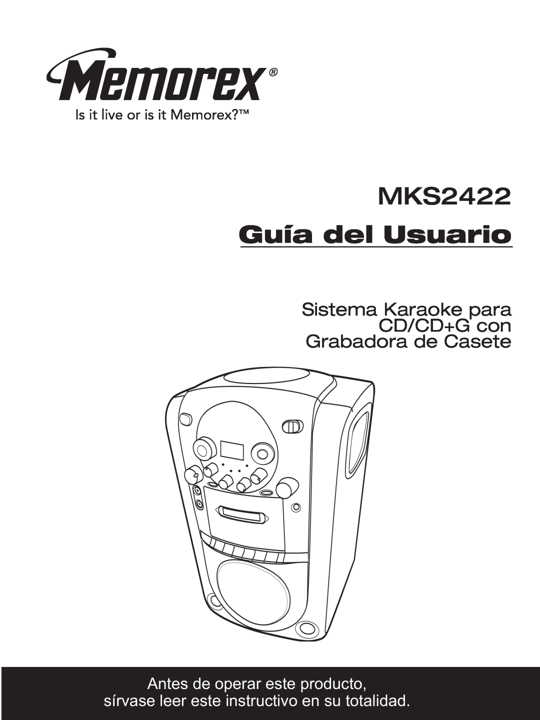 Memorex MKS2422 manual Guía del Usuario, Antes de operar este producto, sírvase leer este instructivo en su totalidad 