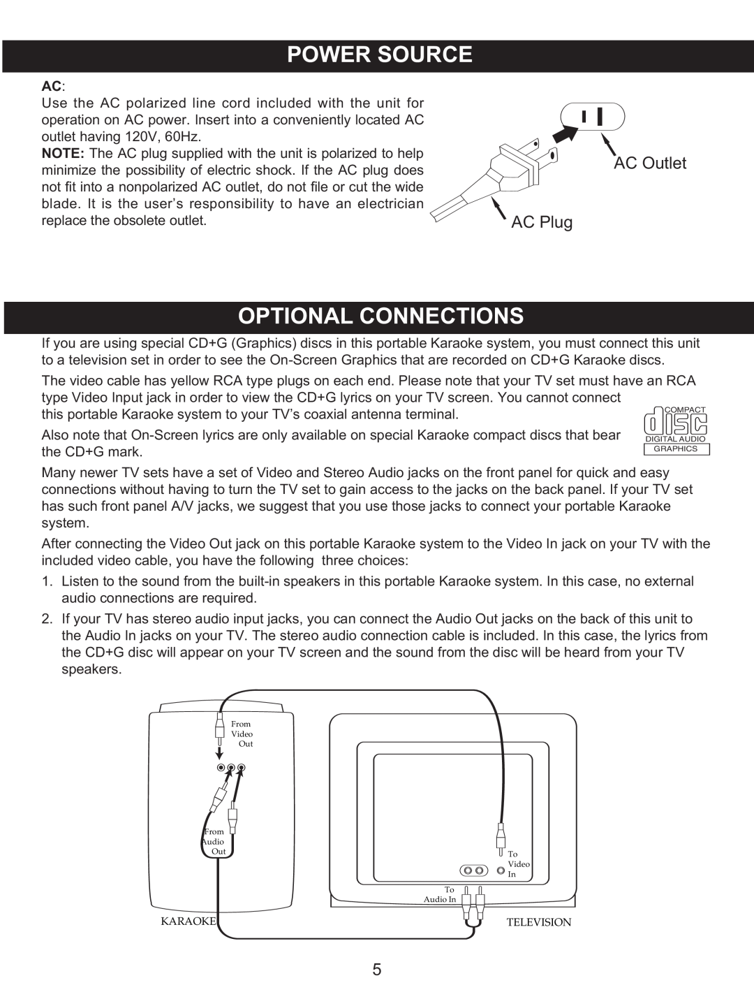 Memorex MKS2422 manual AC Outlet, AC Plug 