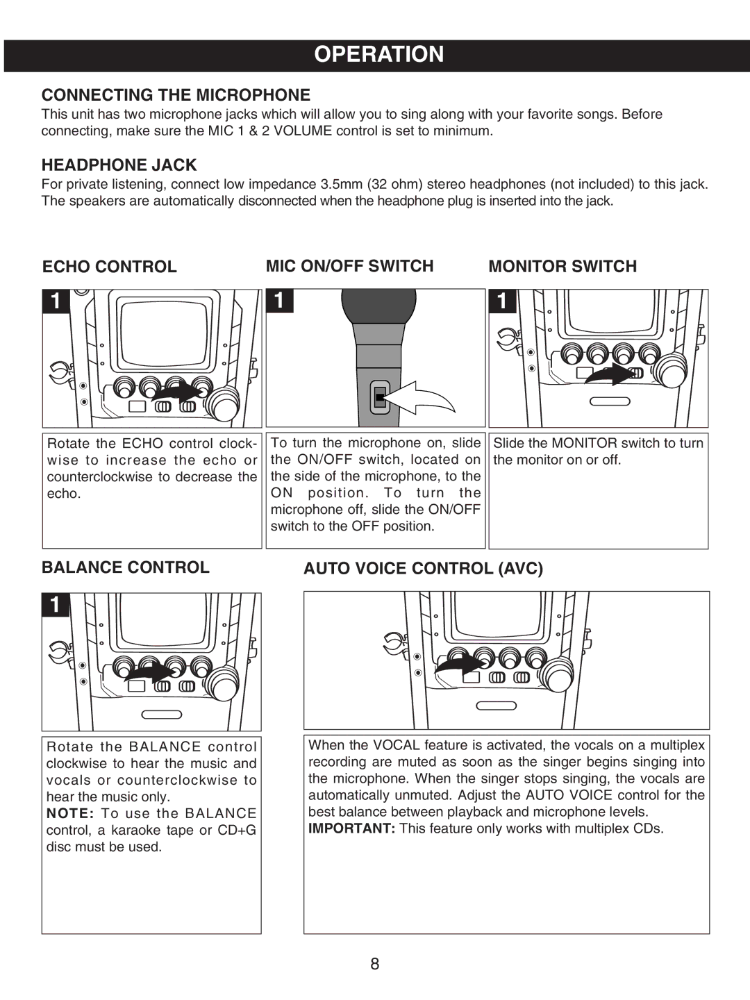 Memorex MKS5627 manual Operation 