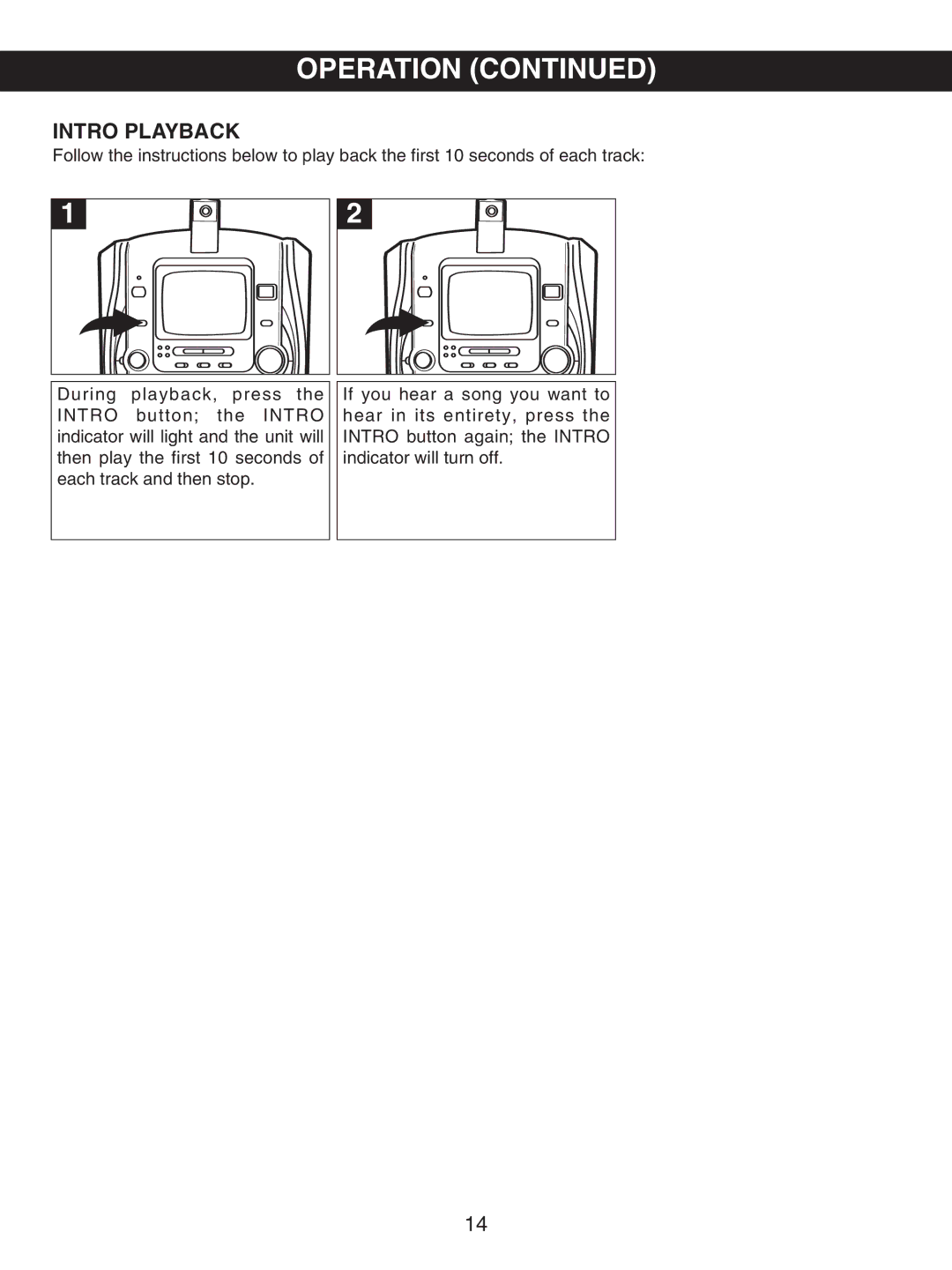 Memorex MKS8503 manual Intro Playback 