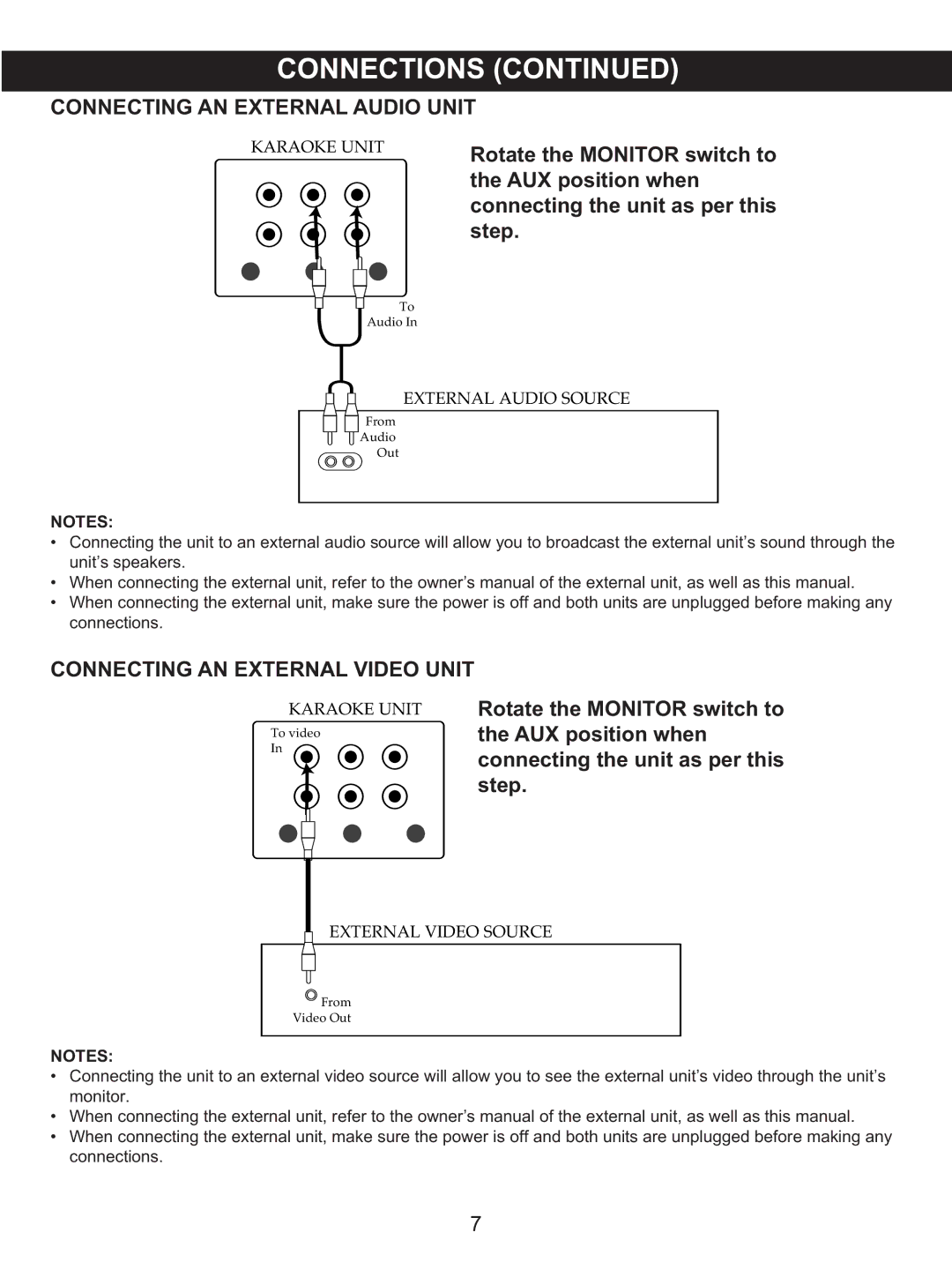 Memorex MKS8506 manual Connecting AN External Audio Unit, Step 