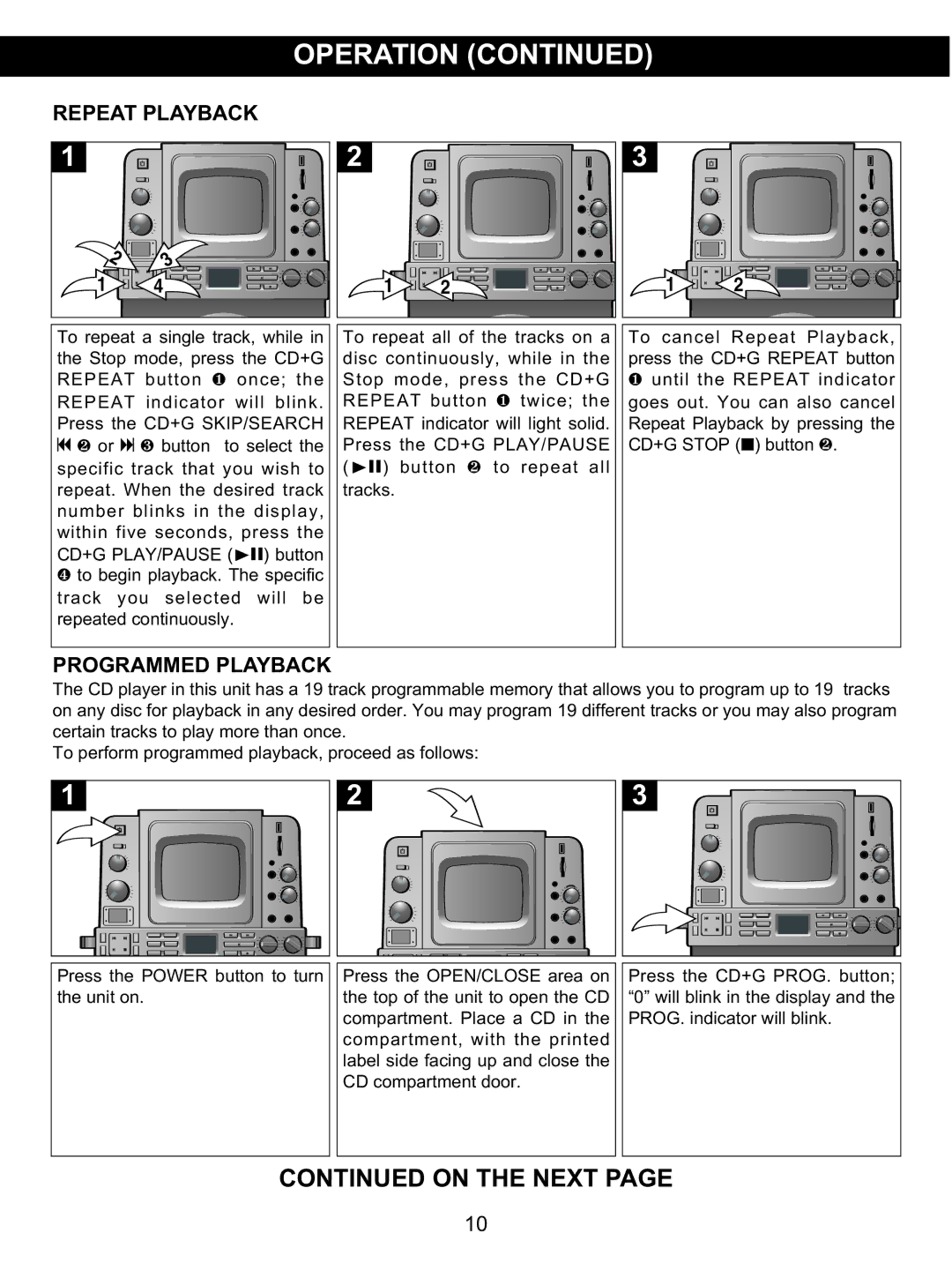 Memorex MKS8590 manual On the Next, Repeat Playback, Programmed Playback 