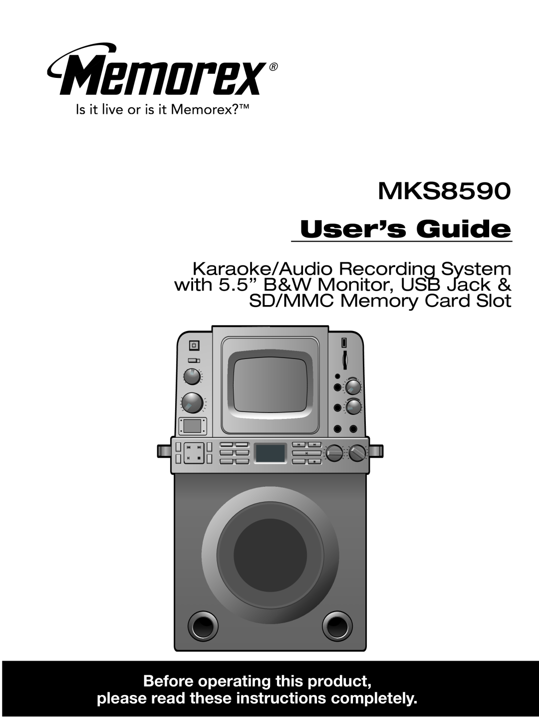 Memorex MKS8590 manual Before operating this product, please read these instructions completely, User’s Guide 
