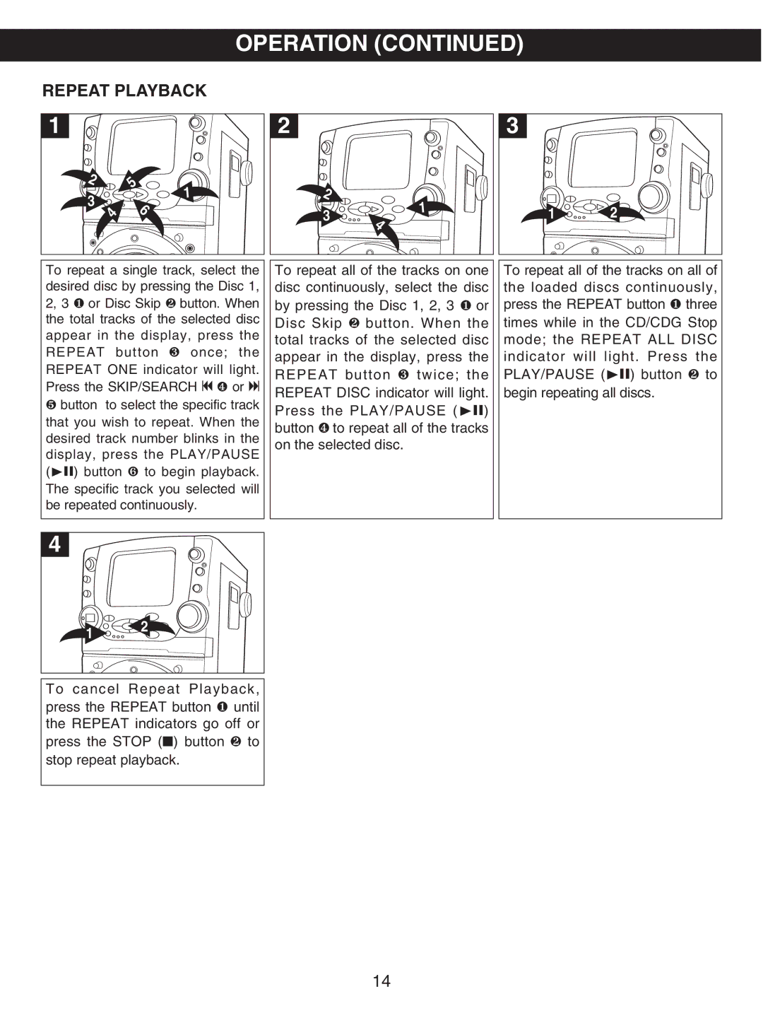 Memorex MKS8730 manual Repeat Playback 