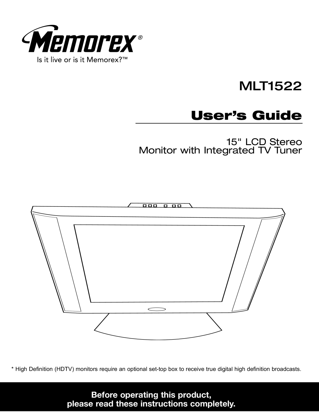 Memorex MLT1522 manual User’s Guide 