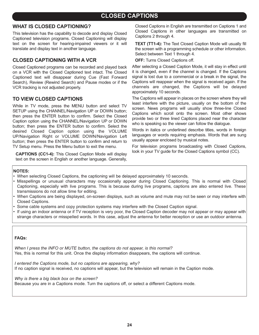 Memorex MLT1522 manual What is Closed CAPTIONING?, Closed Captioning with a VCR, To View Closed Captions 