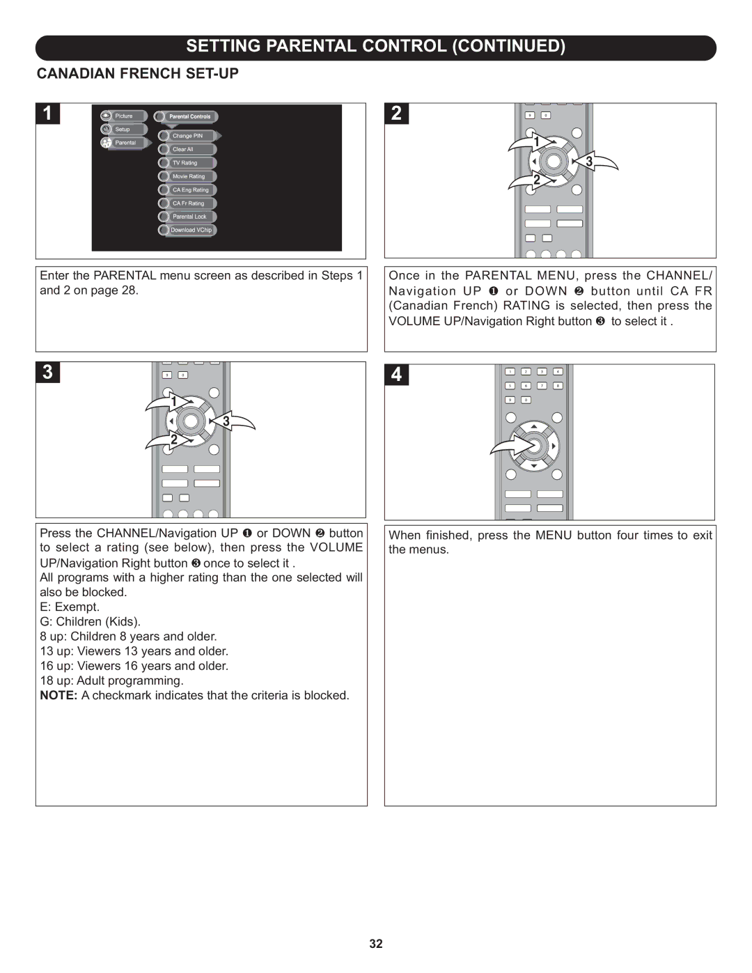 Memorex MLT1912 manual Canadian French SET-UP 