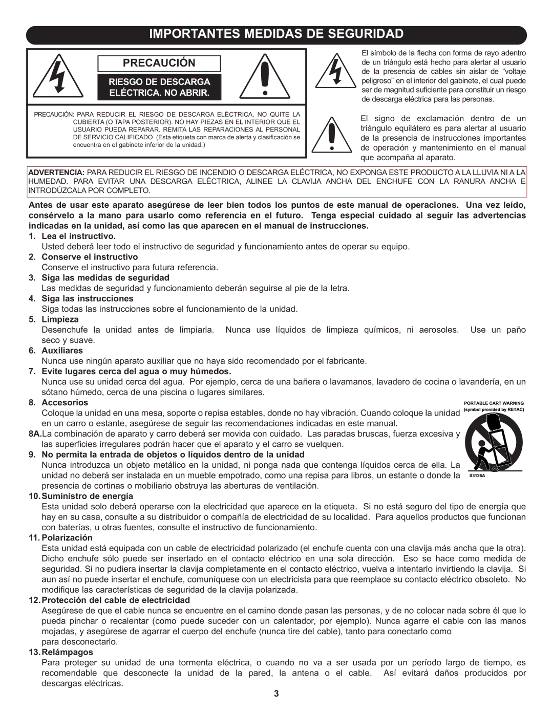 Memorex MLT1912 manual Precaución 