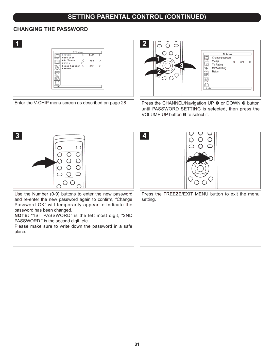 Memorex MLT2022 manual Changing the Password 