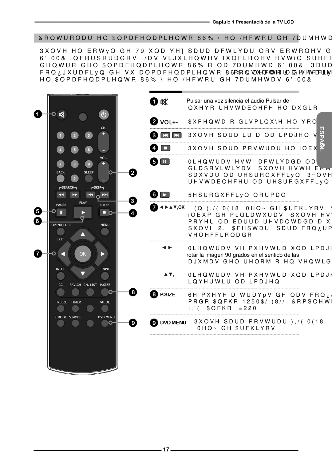 Memorex MLTD2622 manual Pulsar una vez silencia el audio Pulsar de 