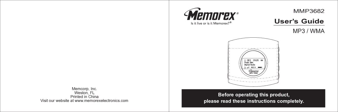 Memorex MMP3682 manual User’s Guide 