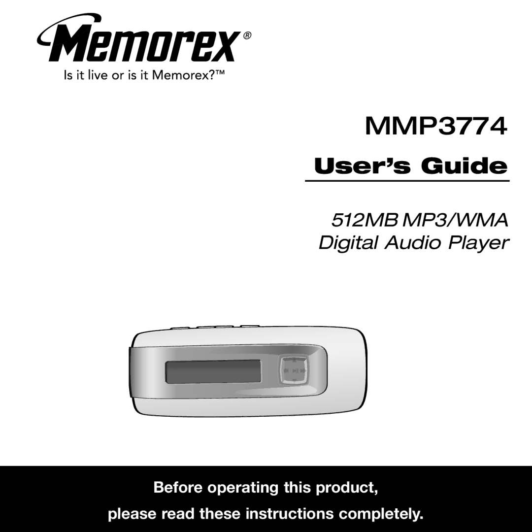 Memorex MMP3774 manual 