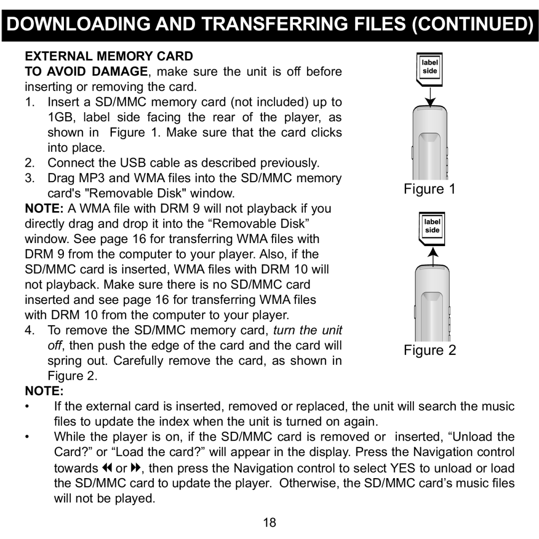 Memorex MMP3774 manual Downloading and Transferring Files 