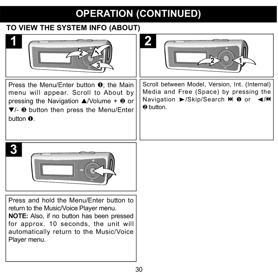 Memorex MMP3780 manual To View the System Info about 