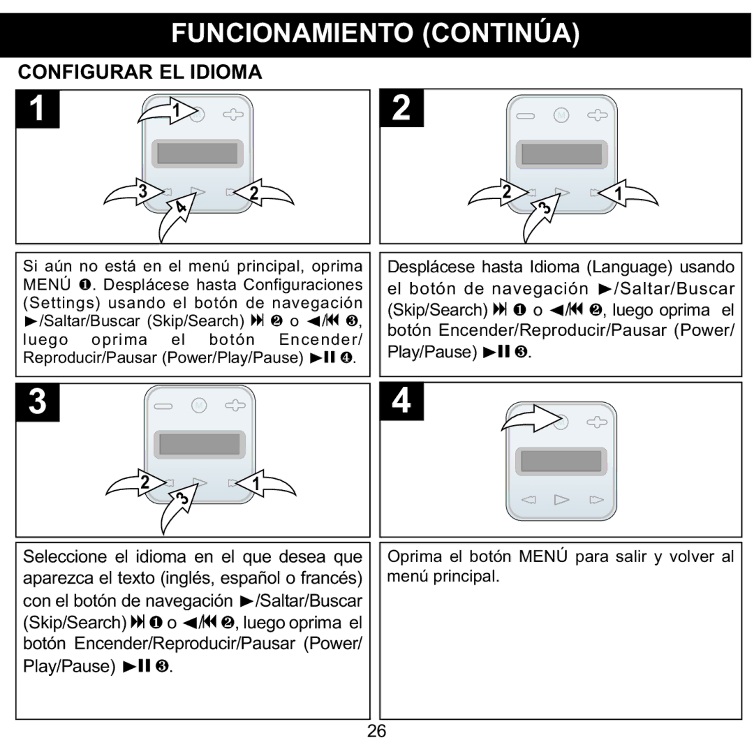 Memorex MMP8001, MMP8002 manual Configurar EL Idioma, Seleccione el idioma en el que desea que 