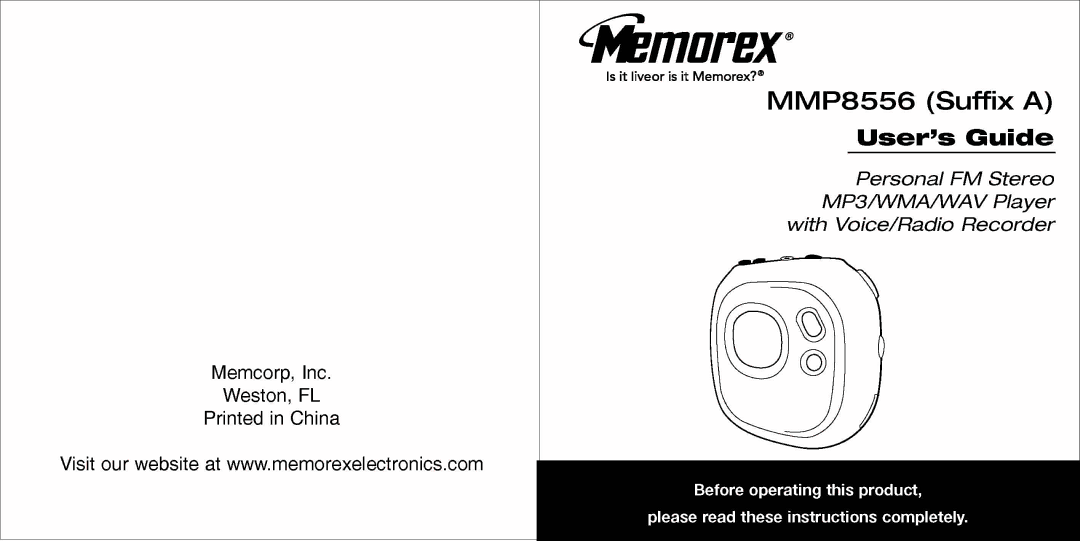 Memorex MMP8556 manual 