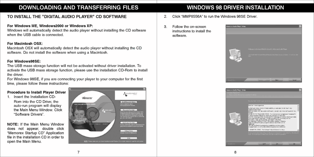 Memorex MMP8556 manual 