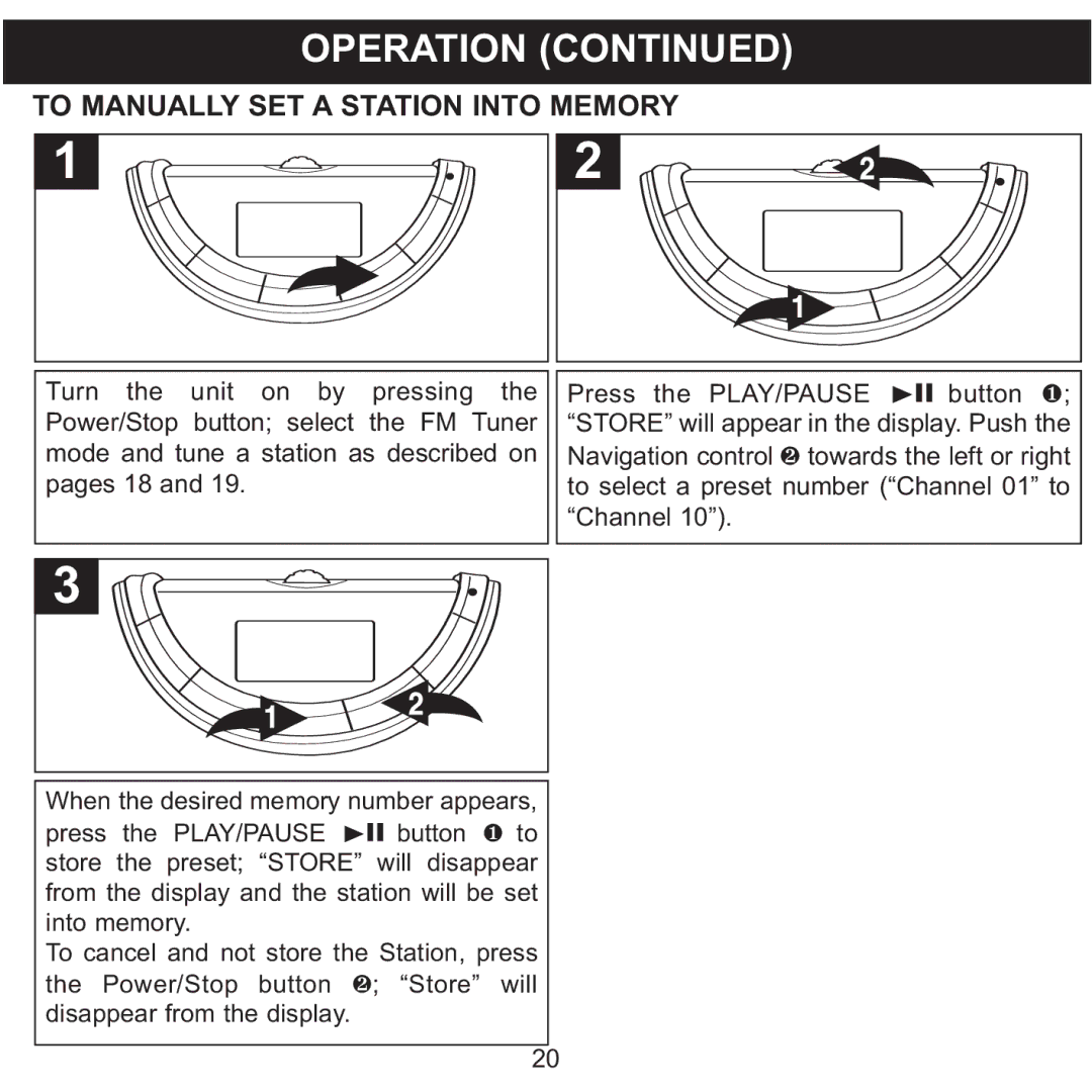 Memorex MMP8560 manual To Manually SET a Station Into Memory 