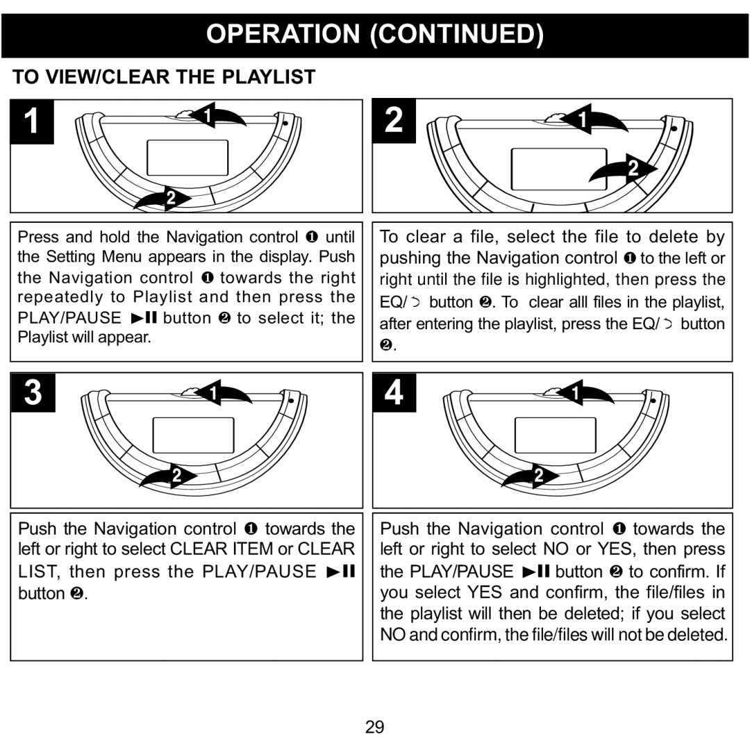 Memorex MMP8560 manual To VIEW/CLEAR the Playlist 