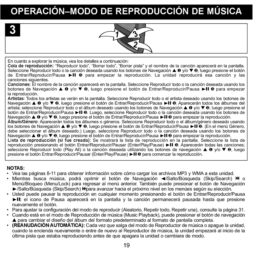 Memorex MMP8568-SPT, MMP8568-ACM, MMP8568-HIT manual Notas 