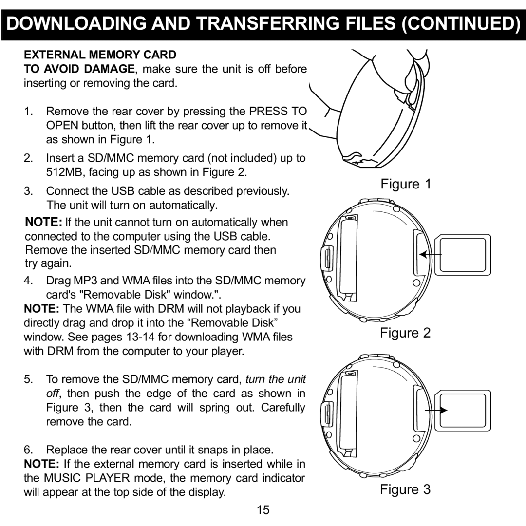 Memorex MMP8570 manual Downloading and Transferring Files 