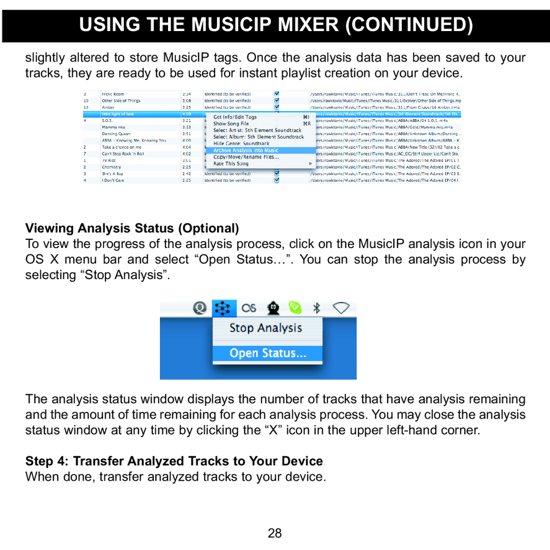 Memorex MMP8620 specifications Viewing Analysis Status Optional 