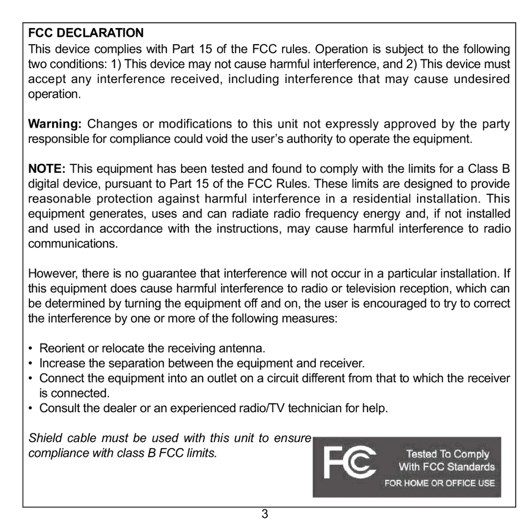 Memorex MMP8620 specifications FCC Declaration 