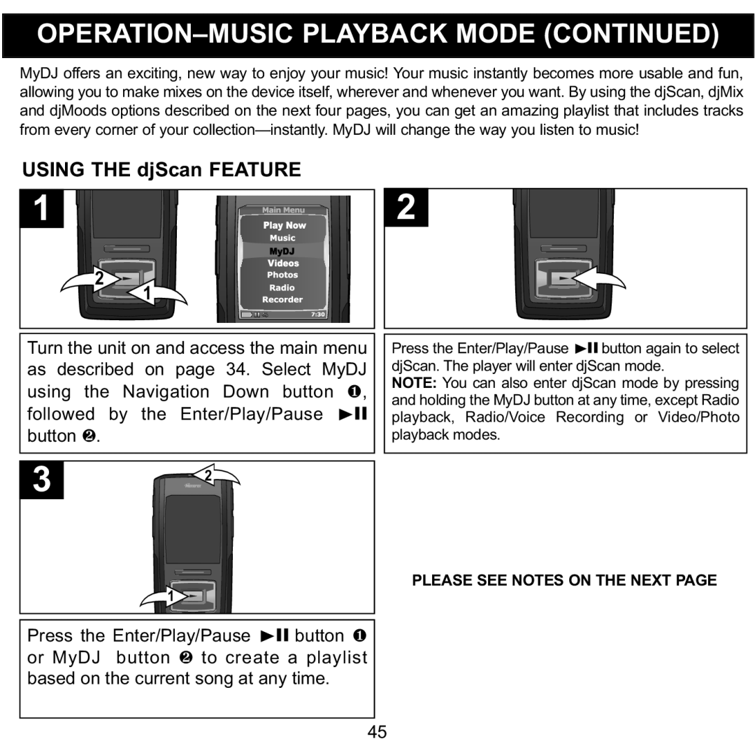 Memorex MMP8620 specifications Using the djScan Feature 