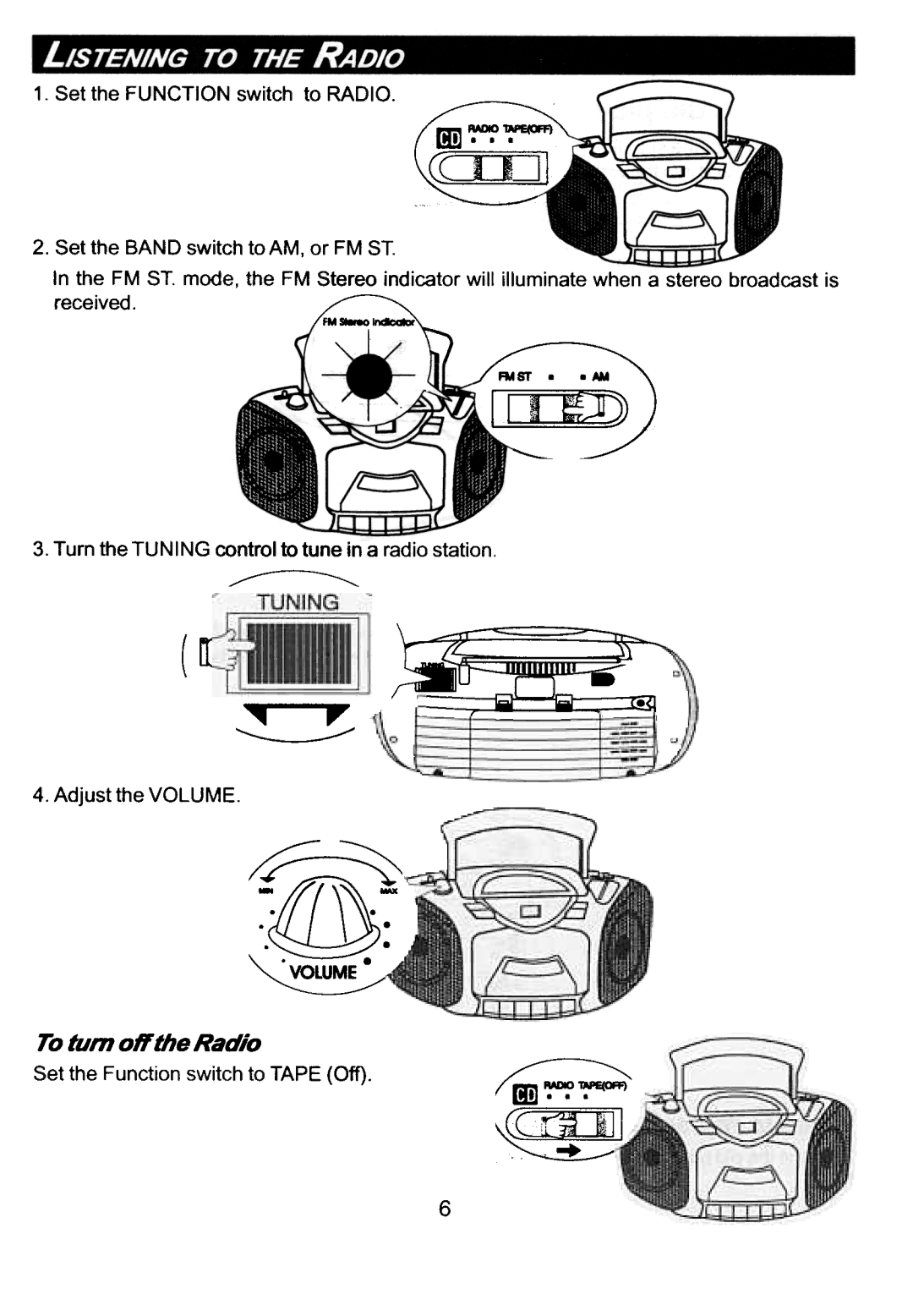 Memorex MP 31 30 manual ~i~~~~~~1@I~=~\I~42. -~~, To turn off the Radio 