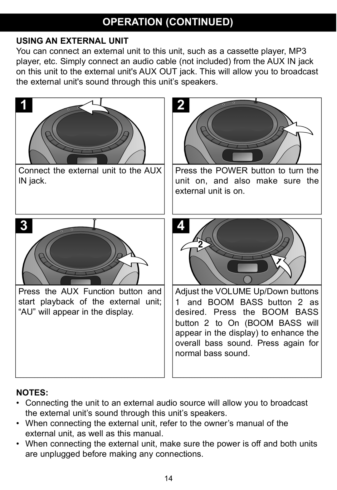 Memorex MP3848 manual Using AN External Unit 