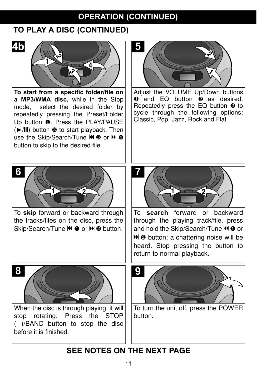 Memorex MP4047 manual See Notes on the Next 