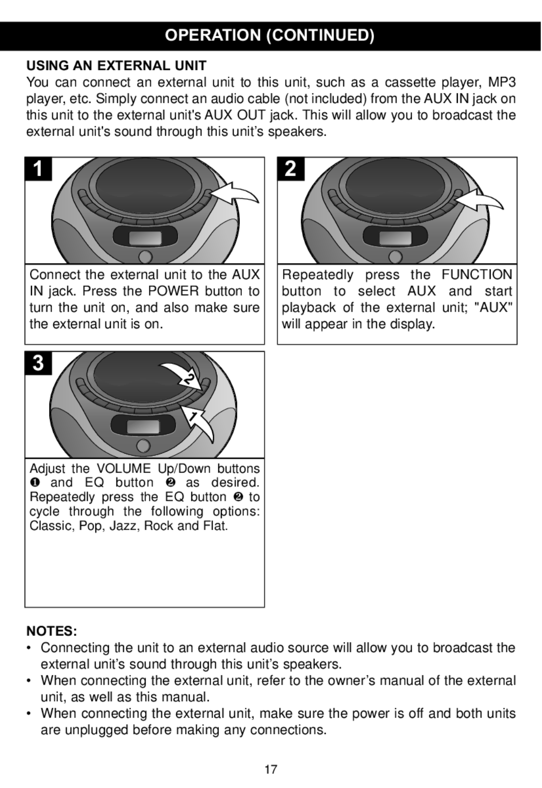 Memorex MP4047 manual Using AN External Unit 