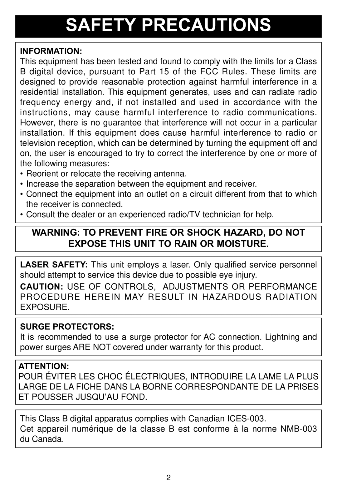 Memorex MP4047 manual Information, Surge Protectors 