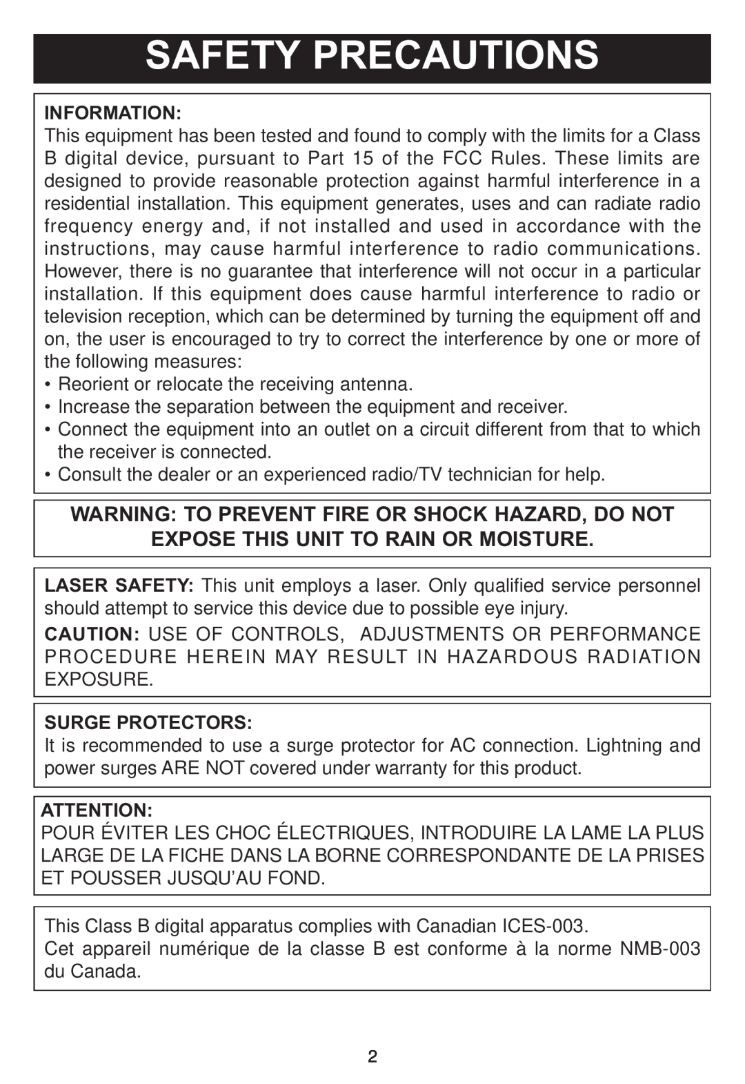 Memorex MP4047 manual Warning To Prevent Fire Or Shock Hazard, Do Not, Expose This Unit To Rain Or Moisture, Information 