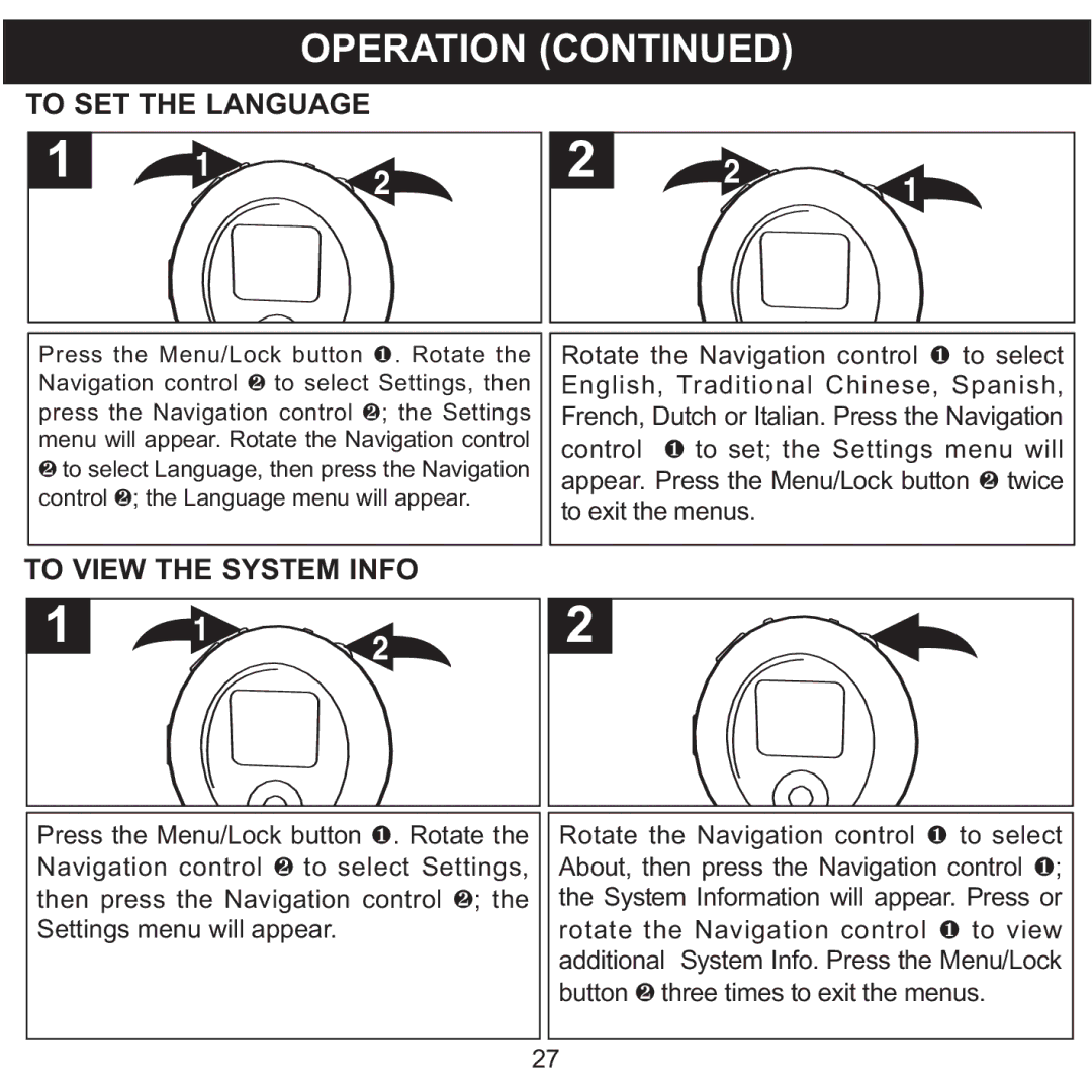 Memorex MPD8600 manual To SET the Language 