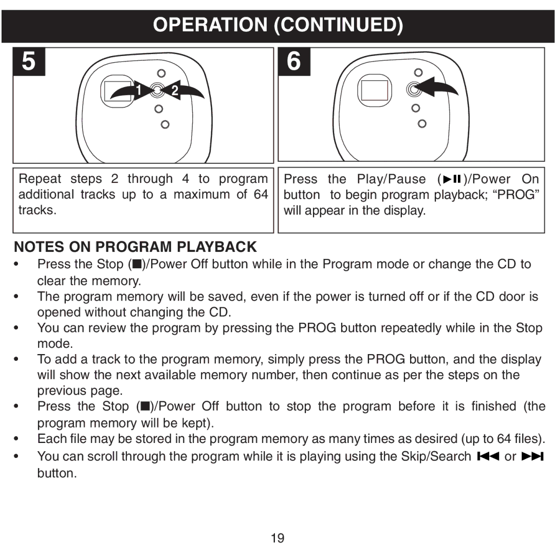 Memorex MPD8601 manual Operation 