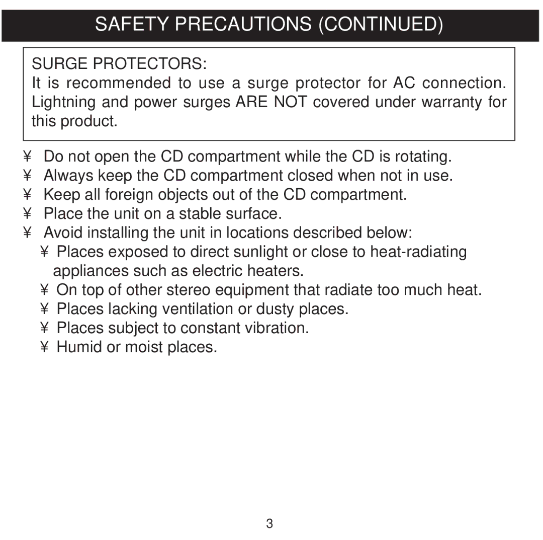 Memorex MPD8601 manual Surge Protectors 