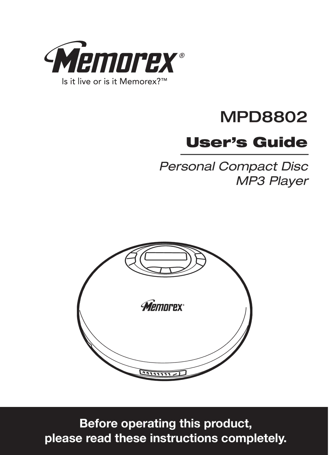 Memorex MPD8802 manual 