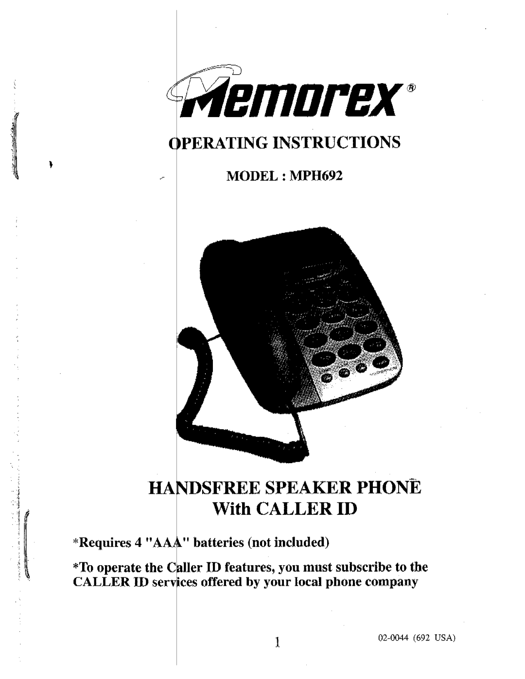 Memorex MPH692 manual 