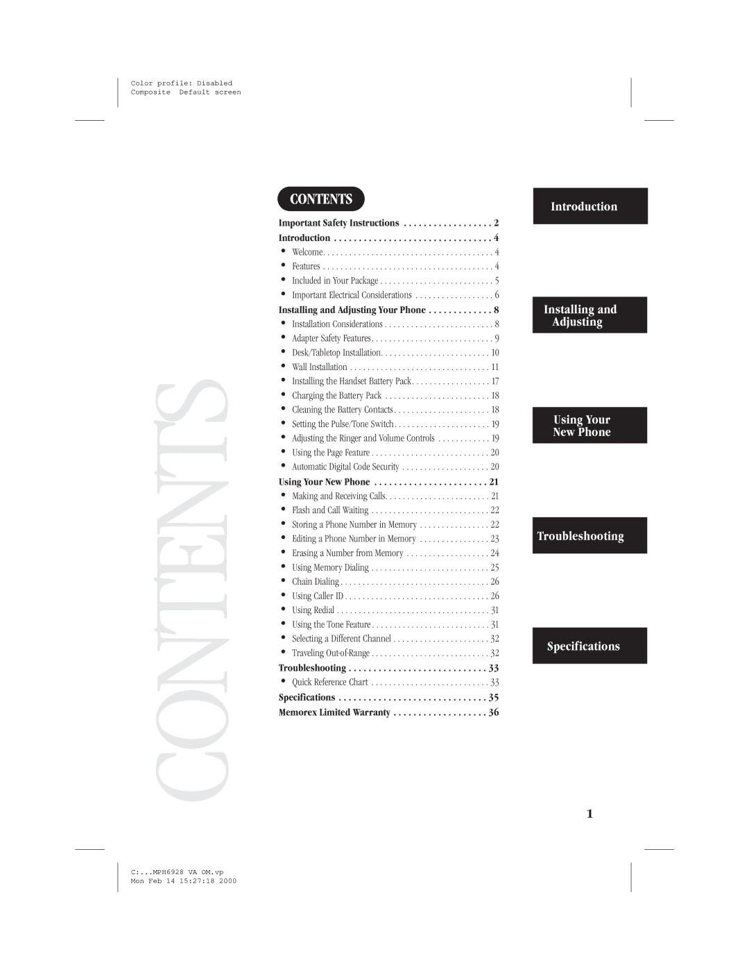 Memorex MPH6928 manual Contents 