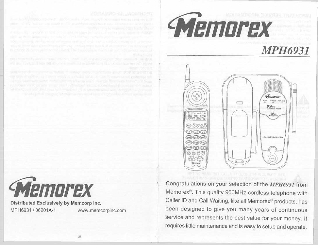 Memorex MPH6931-05 manual 